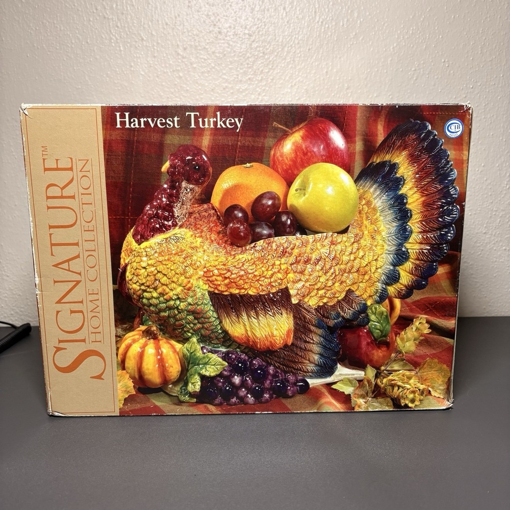 Harvest Turkey Thanksgiving CenterPiece Signature Home Collection. Planter.